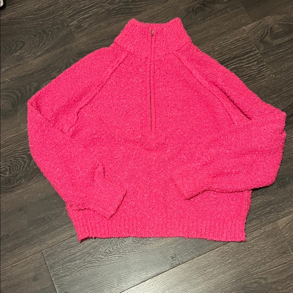 Pink Lily Vibrant Pink Turtleneck Sweater